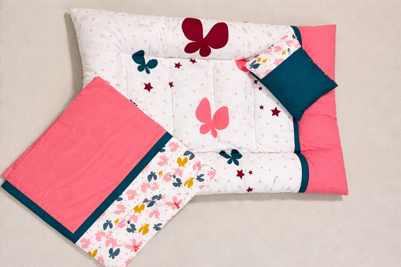 Butterfly Meadow – 3-Piece Padded Bedding & Carry Nest Set