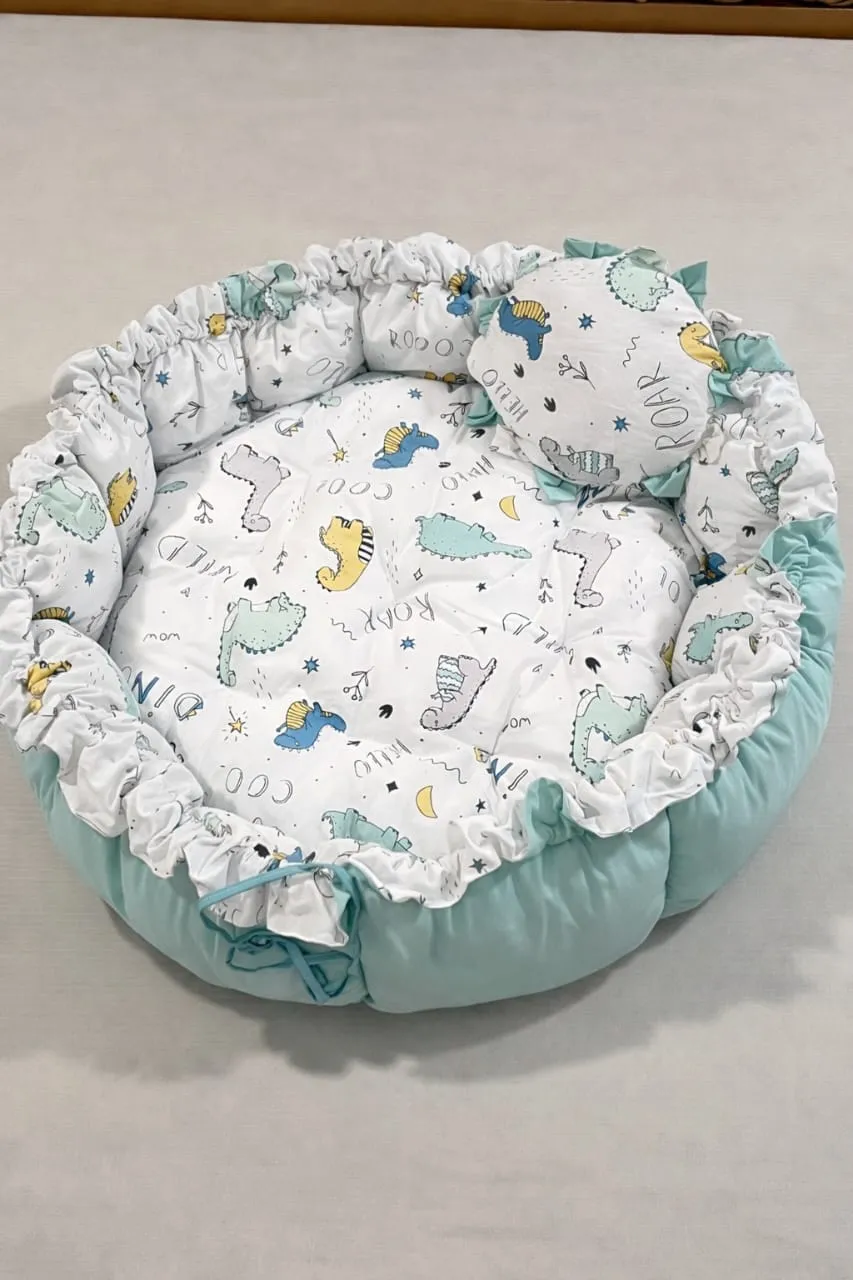Dino-Roar – Circular Padded Baby Nest & Lounger Pod